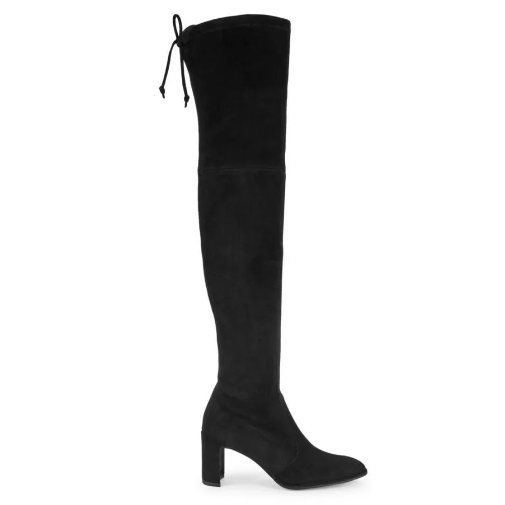 Stuart Weitzman Landmark Over-the-Knee Black Suede Boots Size 36.5/6 NIB